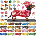 Anglechic 42 Pcs Valentines Day Dachshund Interchangeable Seasonal Sign Replaceable Holiday Tiered Tray Decor Set Farmhouse Rustic Wood Home Office Desk Accessory Welcome Ornaments Birthday Gifts