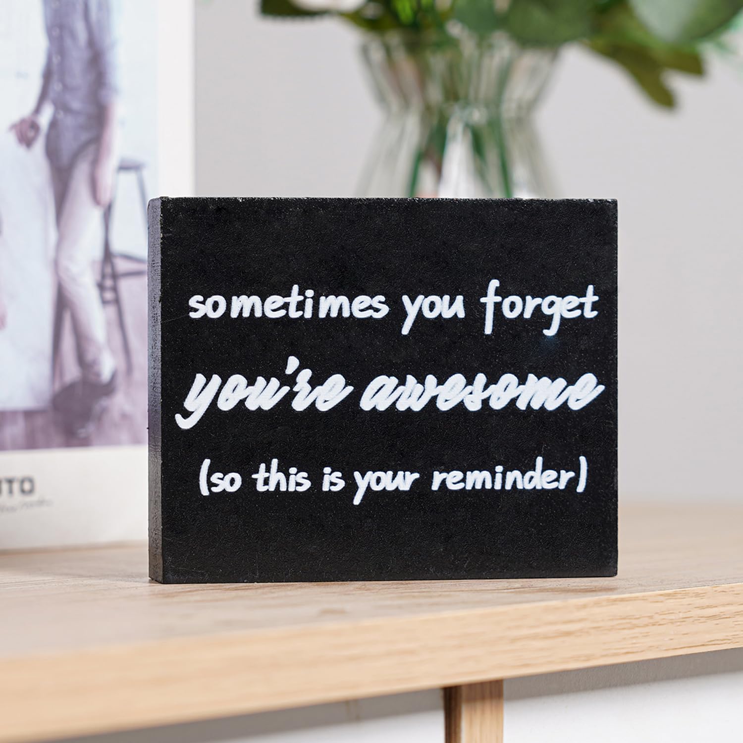 Motivational Gifts Sometimes You Forget You Awesome Gift Inspirational Gifts For Women &Men Office Decor You Are Awesome Home Decor Motivational Desk Decor Office Desk Accessory 4.3 x 3.5 In